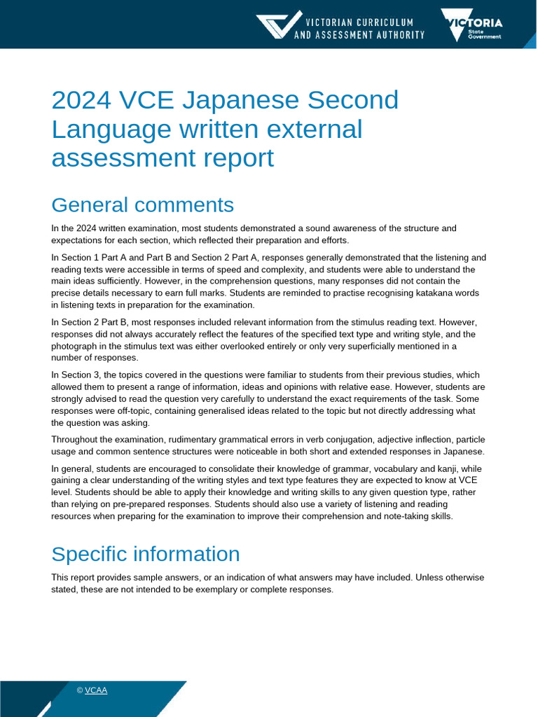 2024japaneseSL Written Report | PDF | Japanese Language | Question