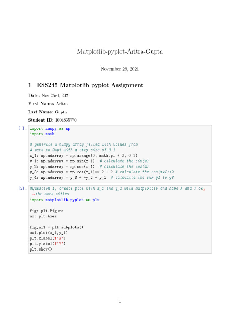 Matplotlib Pyplot Aritra Gupta | PDF