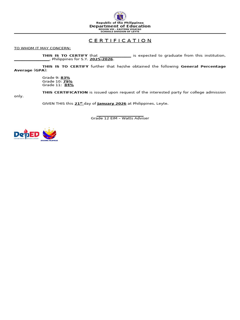 Gpa Certification | PDF