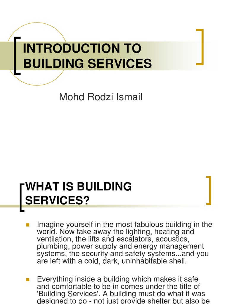 Introduction To Building Services: Mohd Rodzi Ismail | PDF | Technology ...