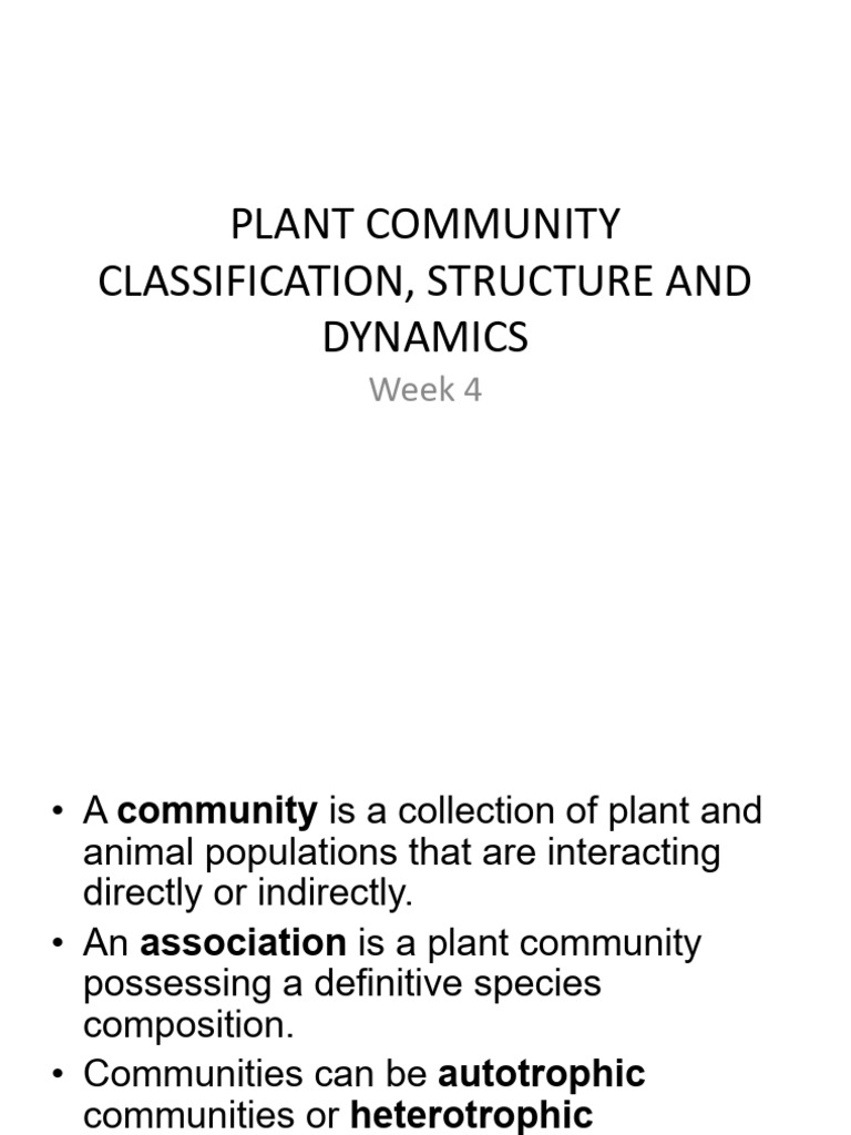Week 4 and 5. Plant Community, Structure and Dynamics-1 | PDF | Food ...