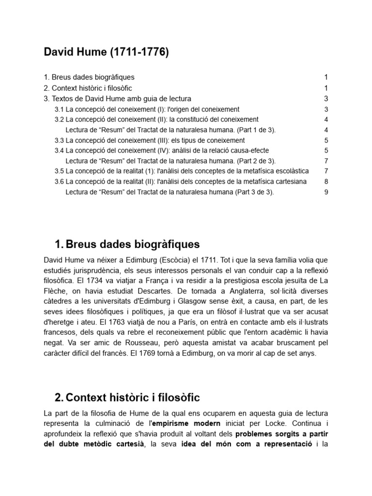 David Hume (Apunts) | PDF