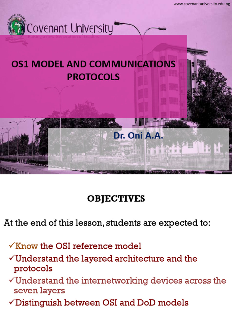 CSC 414 Lecture 6 2022 Os1 Model | PDF | Internet Protocol Suite | Osi ...