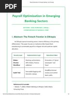 Payroll Optimization in Emerging Banking Sectors