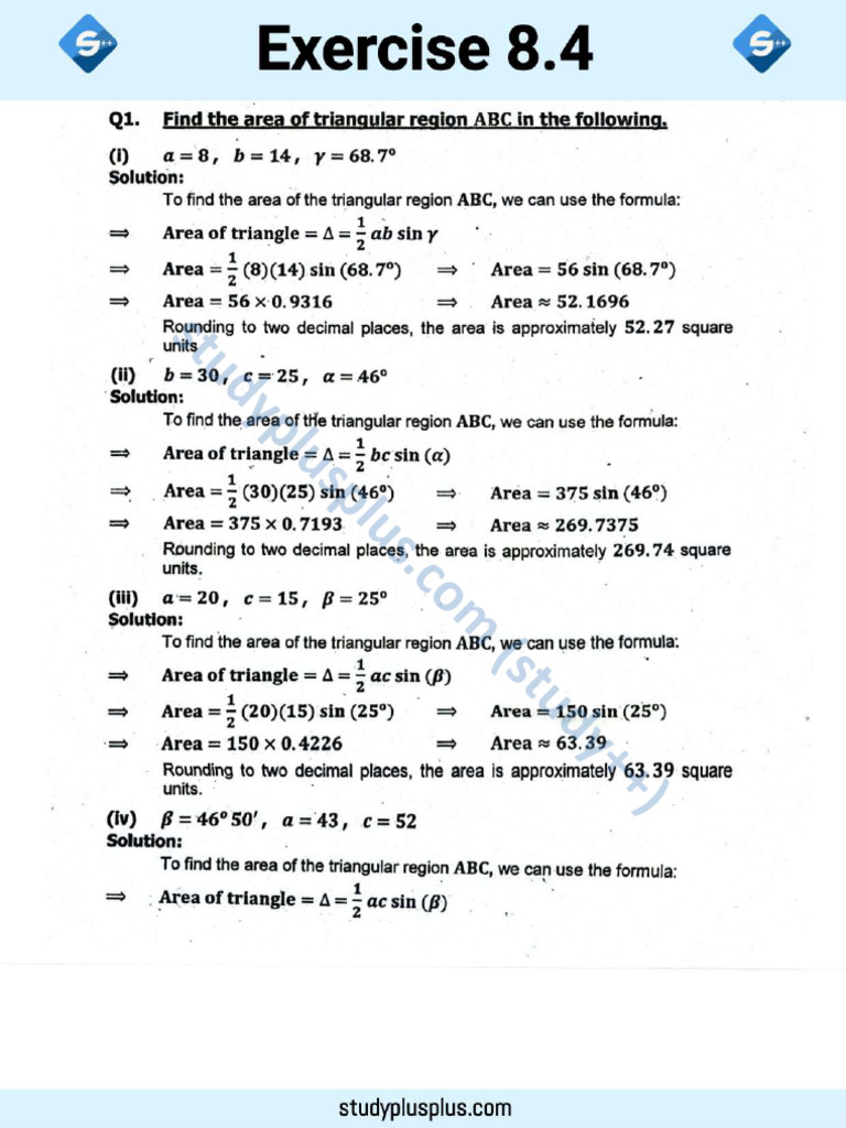 10 Maths Ex 8.4 | PDF