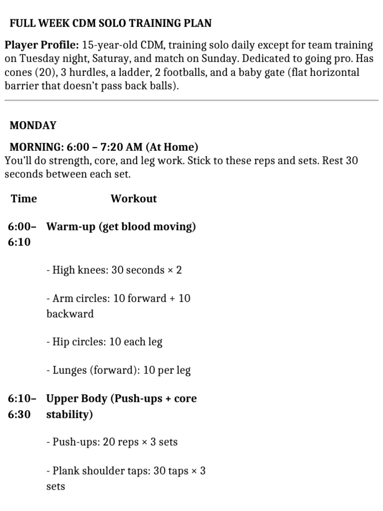 Full CDM Training Plan Solo | PDF | Management Of Obesity | Strength ...