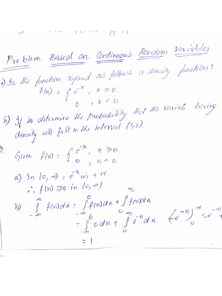 Problems in Continuous Random Variable | PDF