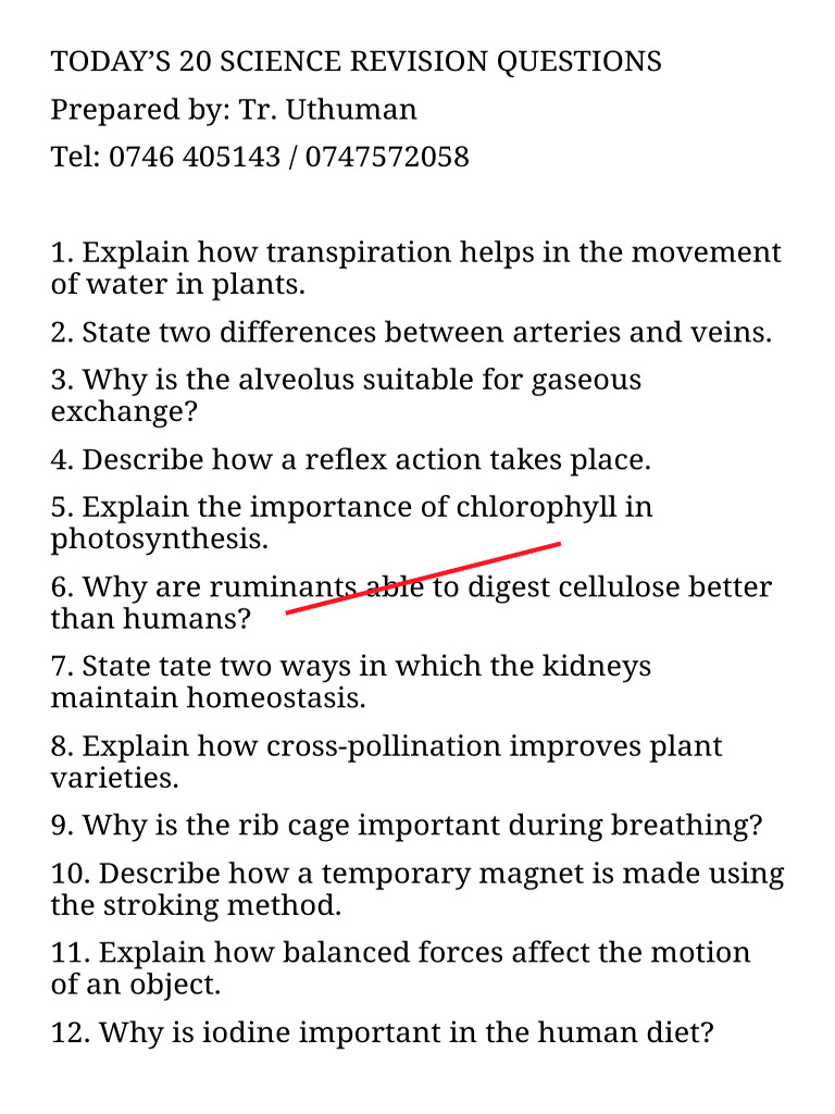 Science Questions | PDF