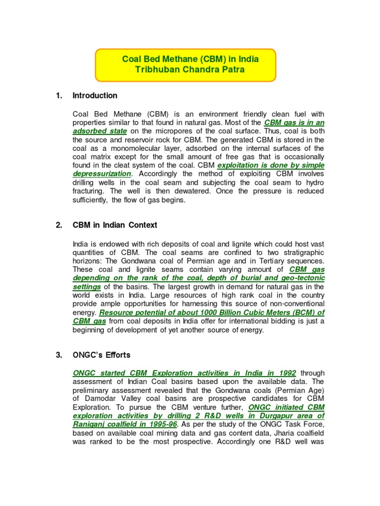 CBM Exploration in India by ONGC | PDF | Coalbed Methane | Coal