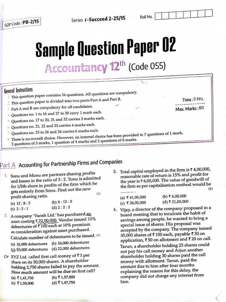Sample Paper 02 | PDF