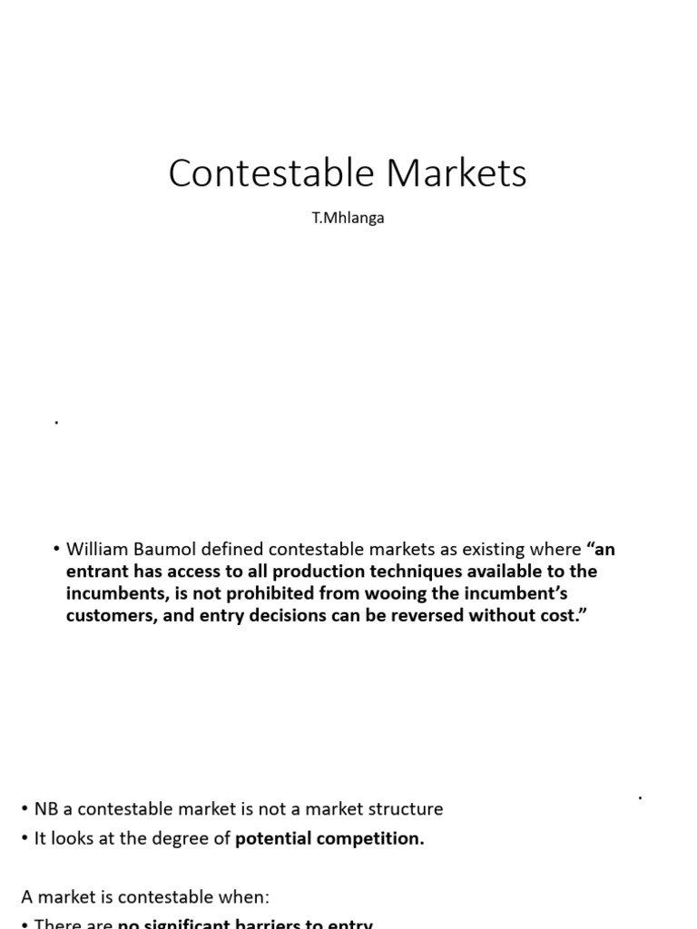 Contestable Markets | PDF