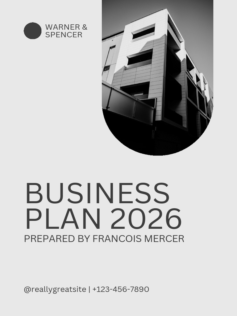 Gray Black Minimalist Business Plan Cover A4 Document - 20260217 ...