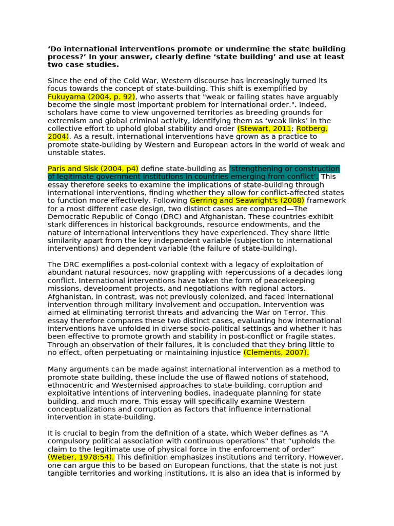 Do International Interventions Promote or Undermine The State Building ...