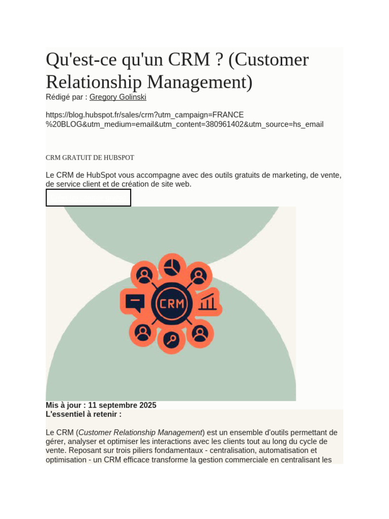 Qu'est-Ce Qu'un CRM ? (Customer Relationship Management) : CRM Gratuit ...