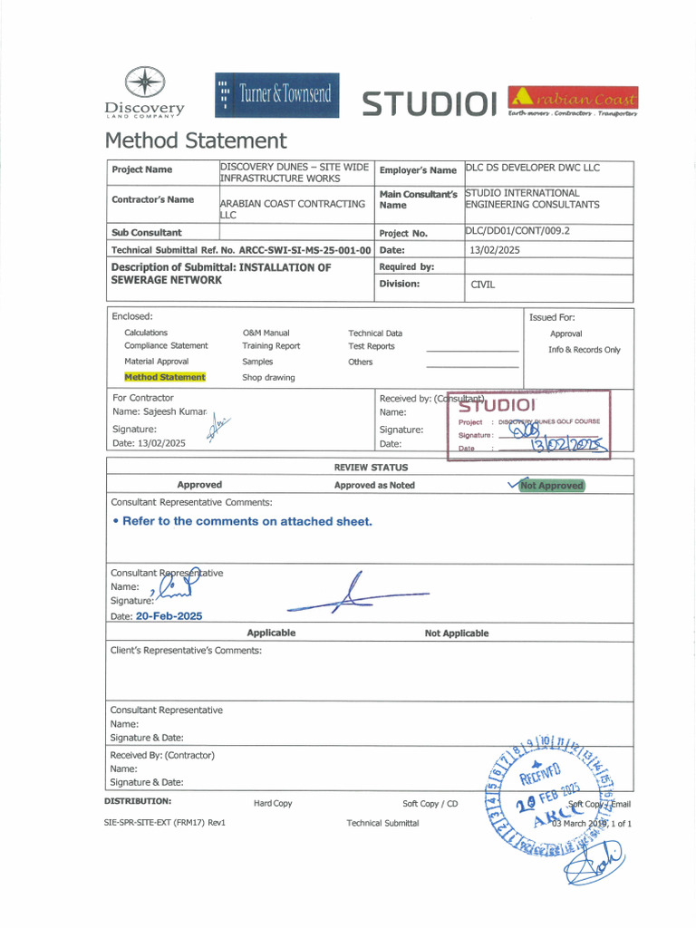 ARCC-SWI-SI-MS-25-001 - Installation of Sewerage Netowrk | PDF ...