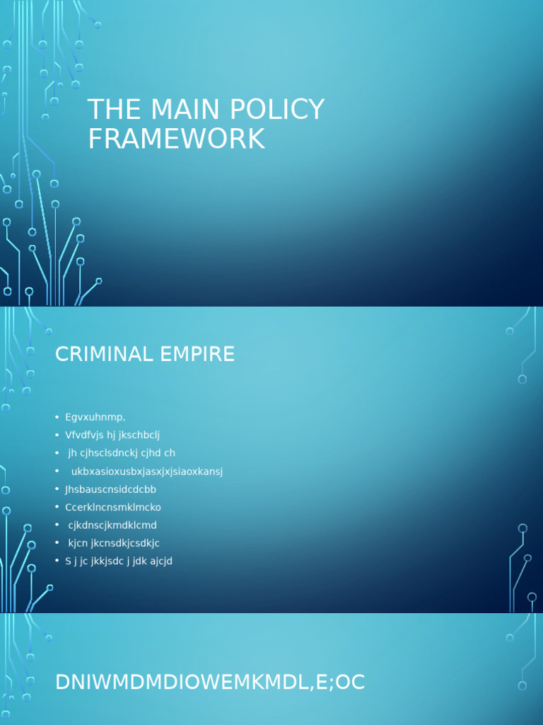 The Main Policy Framework | PDF
