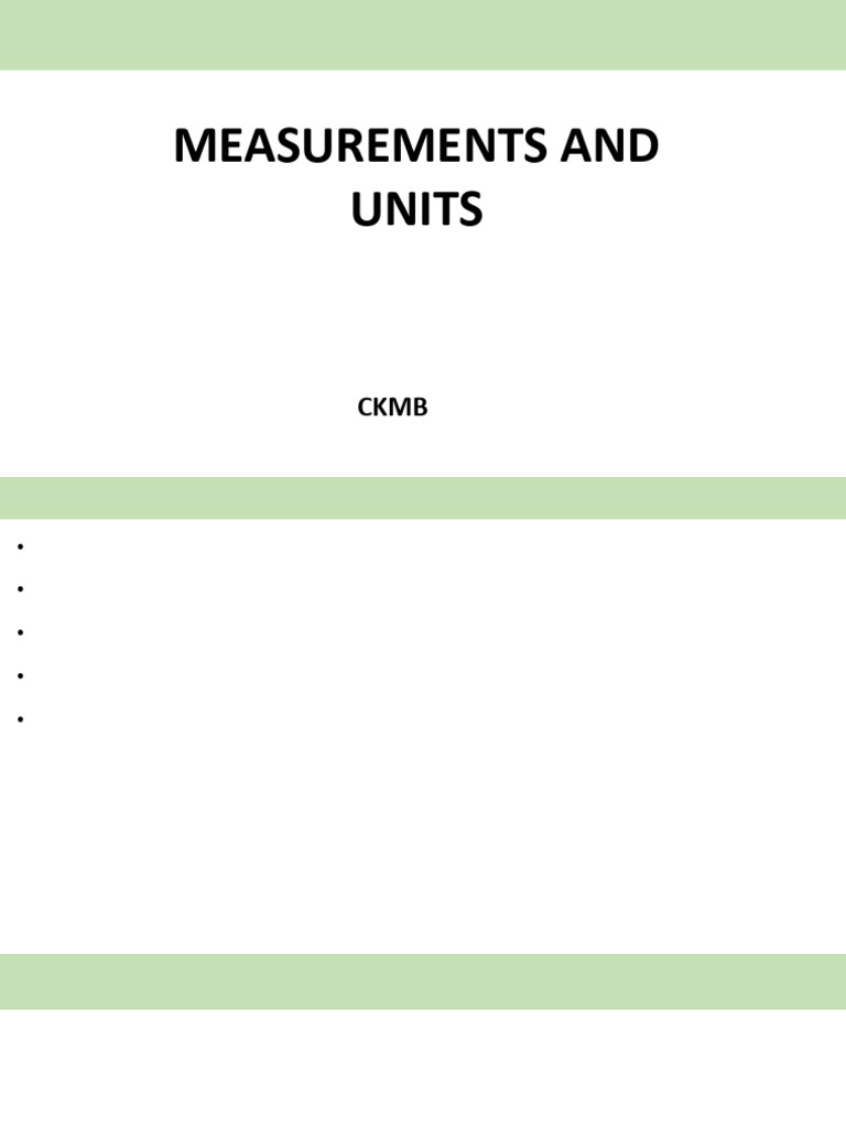 Measurements and Units | PDF | International System Of Units | Density