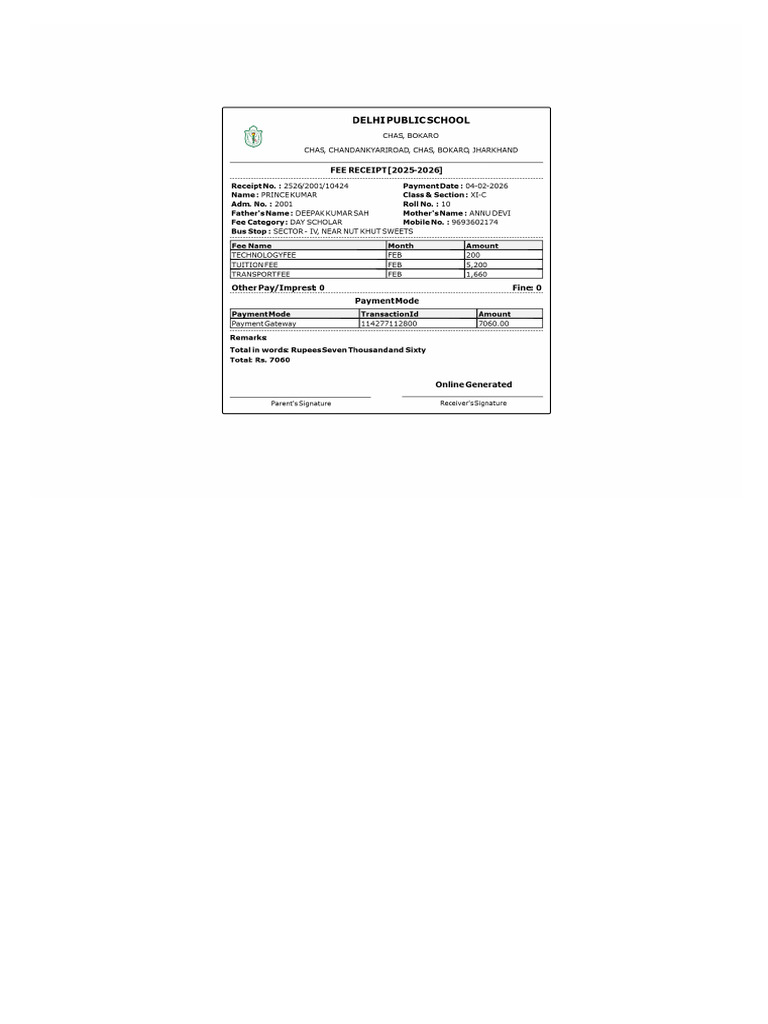 Recipt | PDF