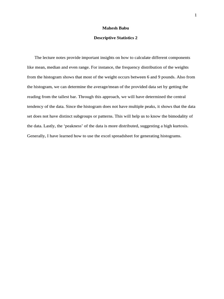Descriptive Statistics 2 | PDF