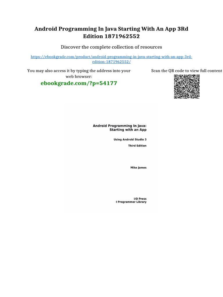 Android Programming in Java Starting With An App 3rd Edition 1871962552 ...