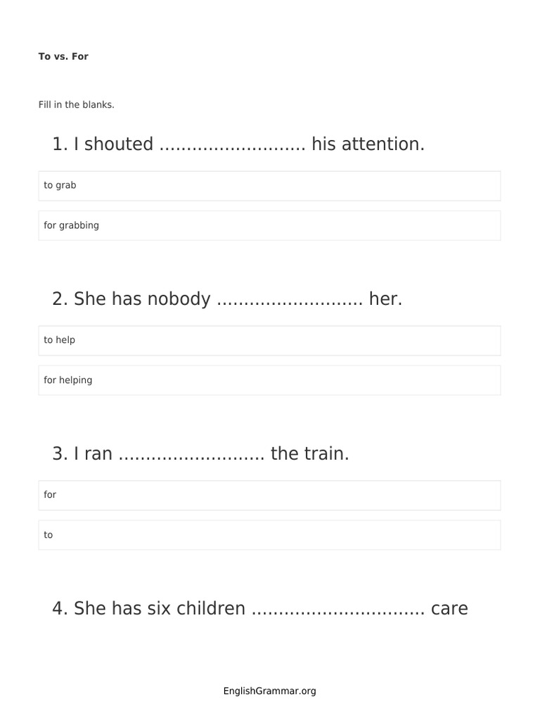 To vs. For | PDF