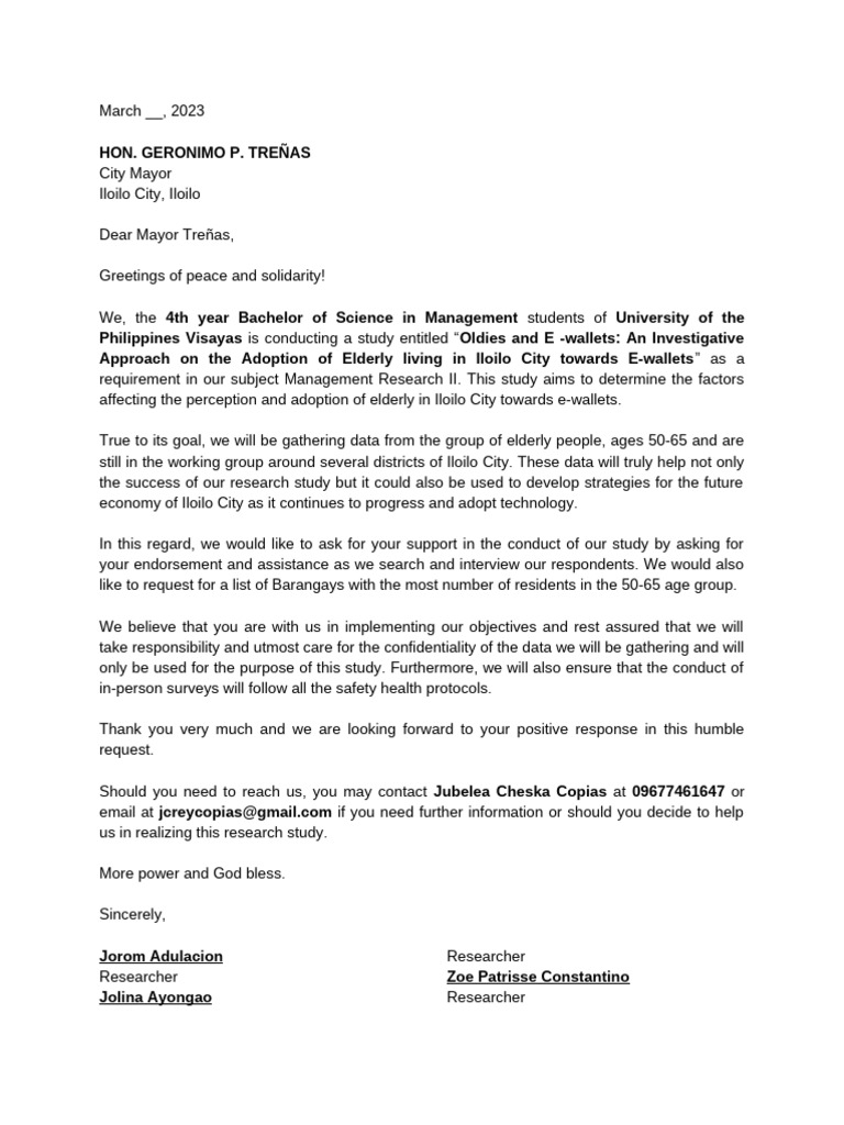 Letter To Mayor | PDF