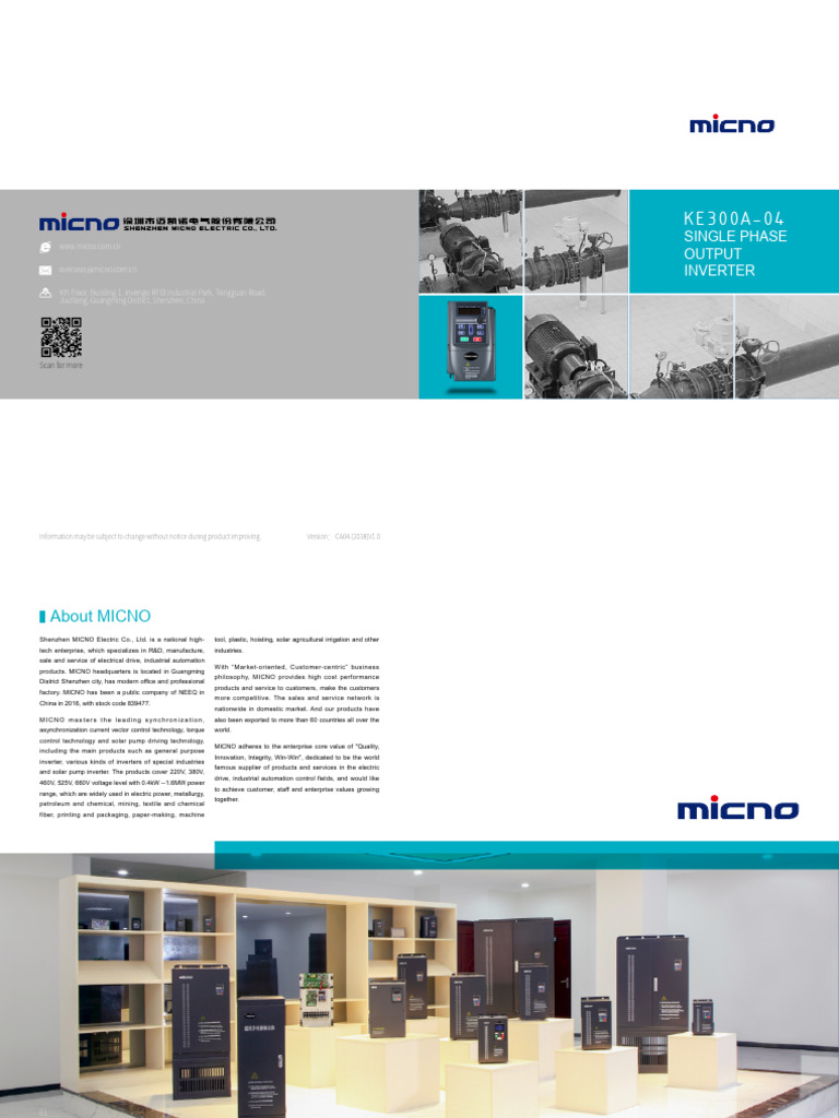 Micno Ke300a 04 Single Phase Inverter Catalog | PDF | Power Inverter ...