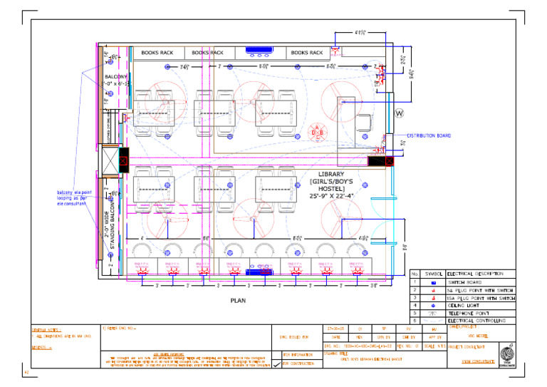 Library VBC Bhavan Electrical Lay Out 22-7-25 | PDF
