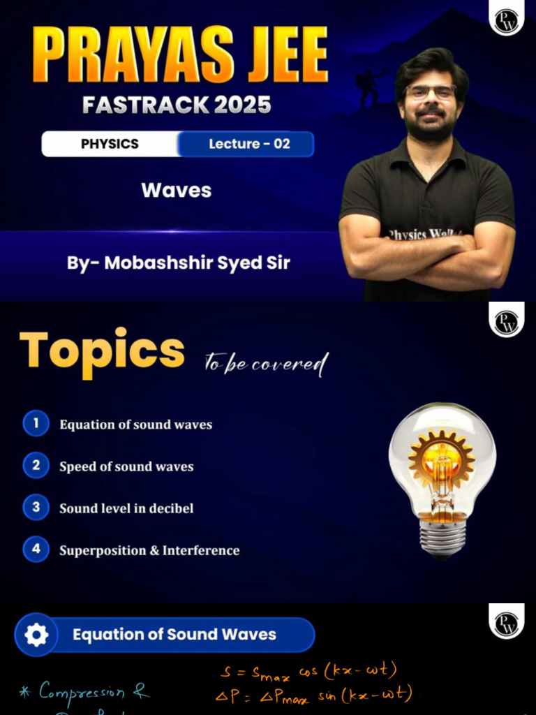 Waves 02 Class Notes Prayas JEE Fastrack 2025 | PDF