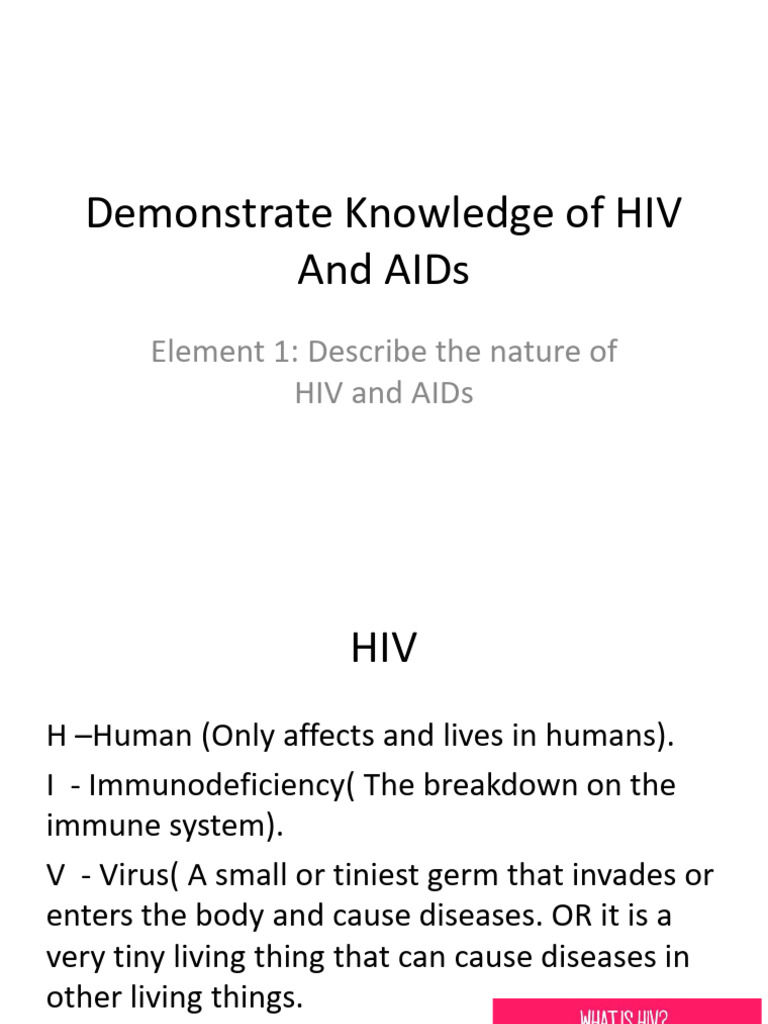 Describe The Nature of HIV and AIDs Notes | PDF | Hiv/Aids | Infection