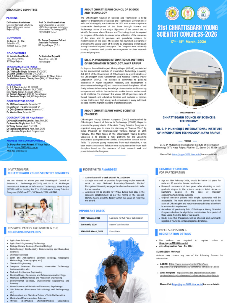 CYSC Brouchure 2026 | PDF | Engineering | Science