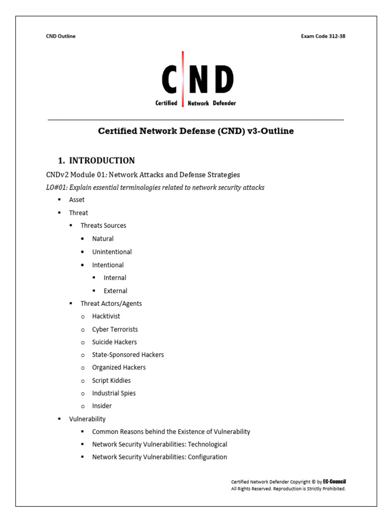 CNDv3 Course Outline | PDF | Firewall (Computing) | Security