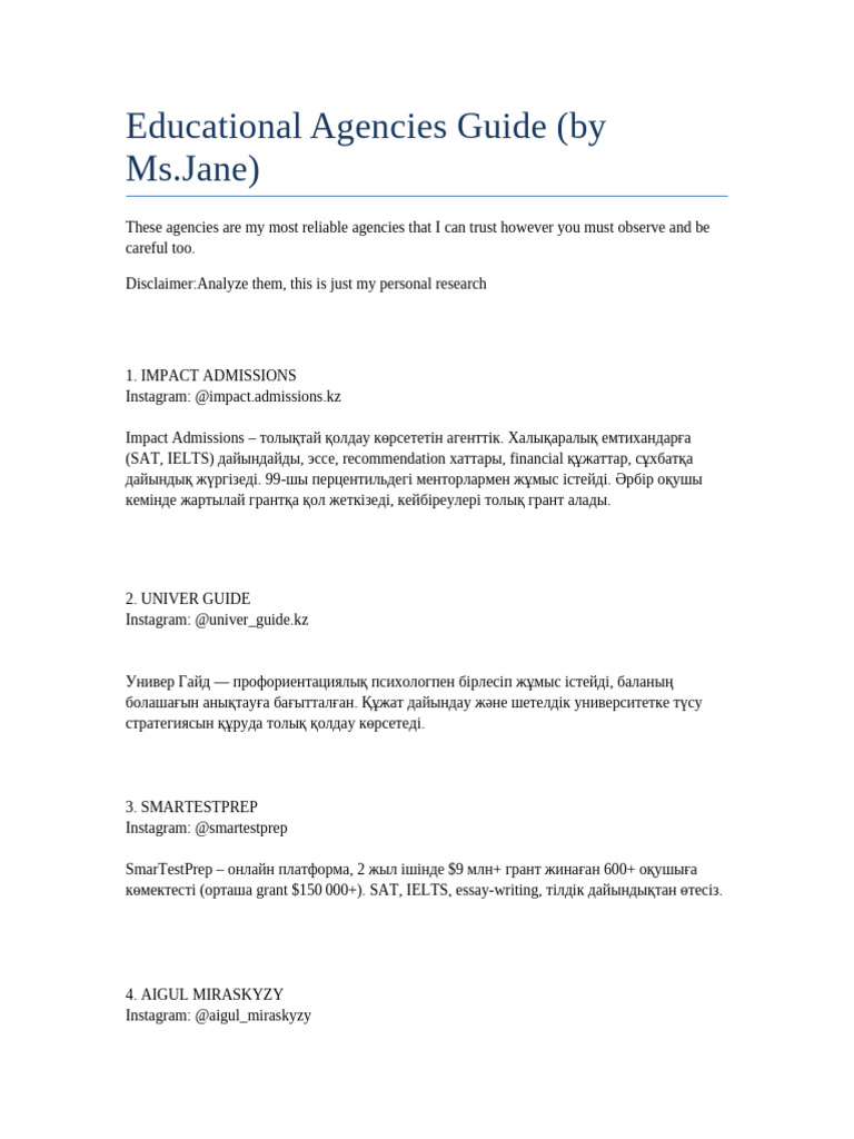 Agency Guide Kaz Eng | PDF