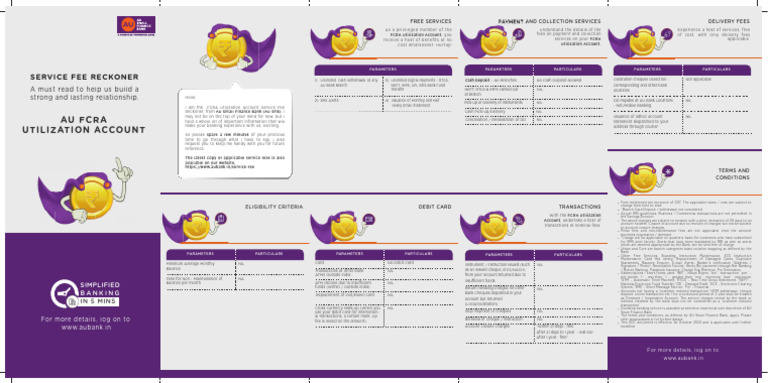 AU FCRA Utilization Savings Account | PDF | Cheque | Banks