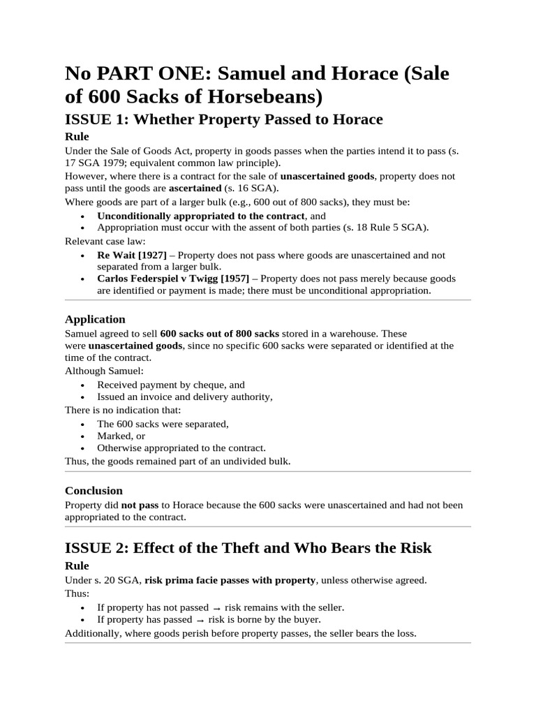 Answer To Commercial Law Question | PDF | Damages | Property