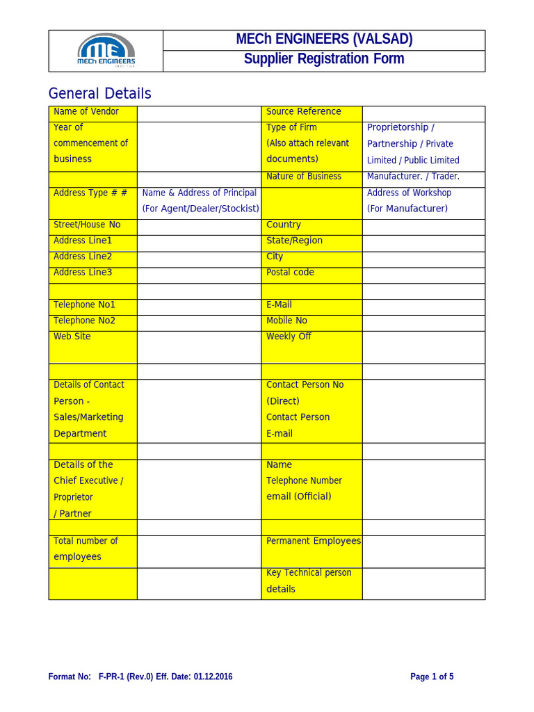 Mech Engineers - Form | PDF | Financial Audit | Business