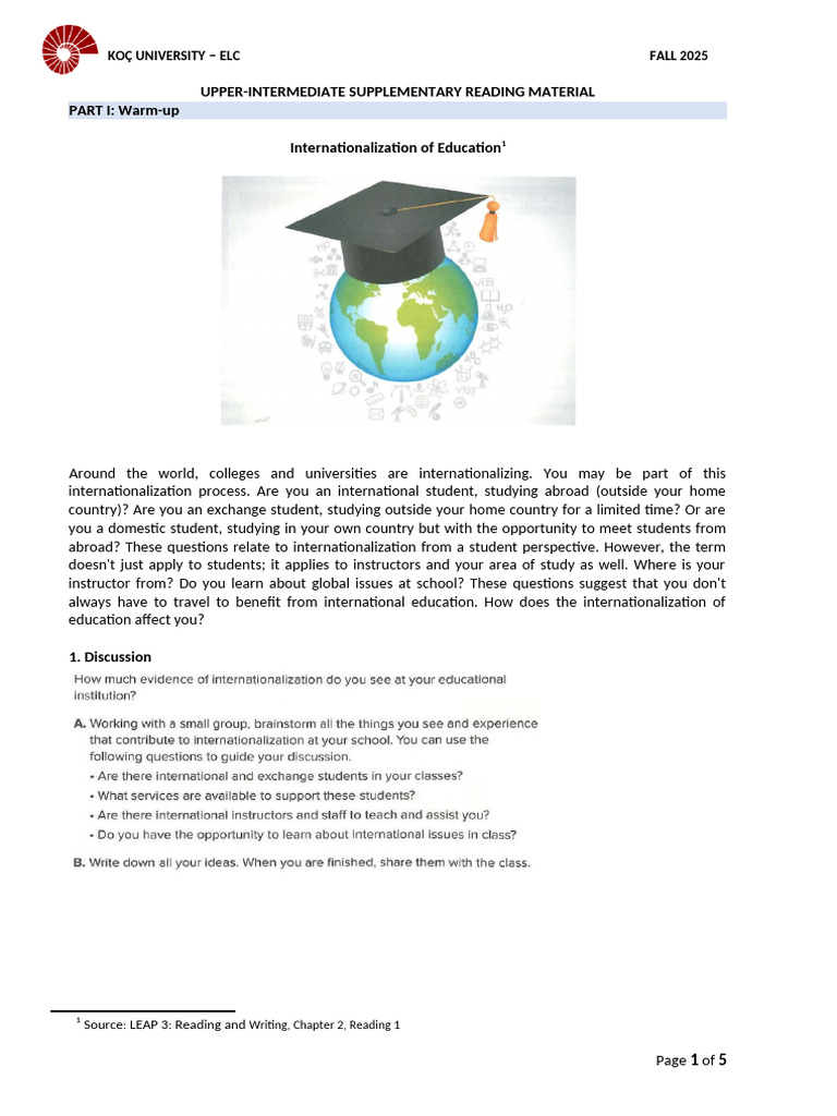 UI - Supp - Reading - Profile of An International Student | PDF ...