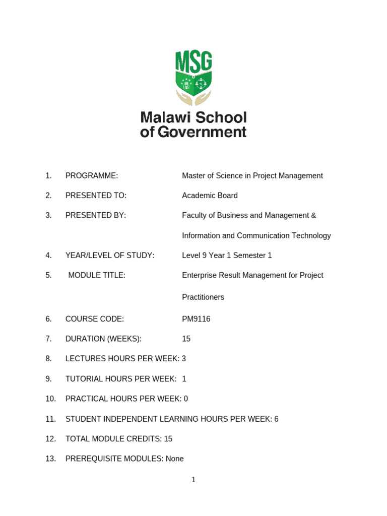 PM9116 Enterprise Result Management For Project | PDF | Performance ...