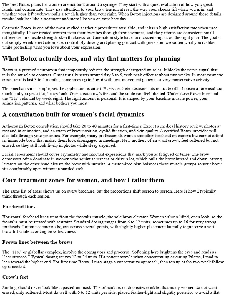 Botox For Women: Customized Aesthetic Plans 169583 | PDF | Botulinum ...