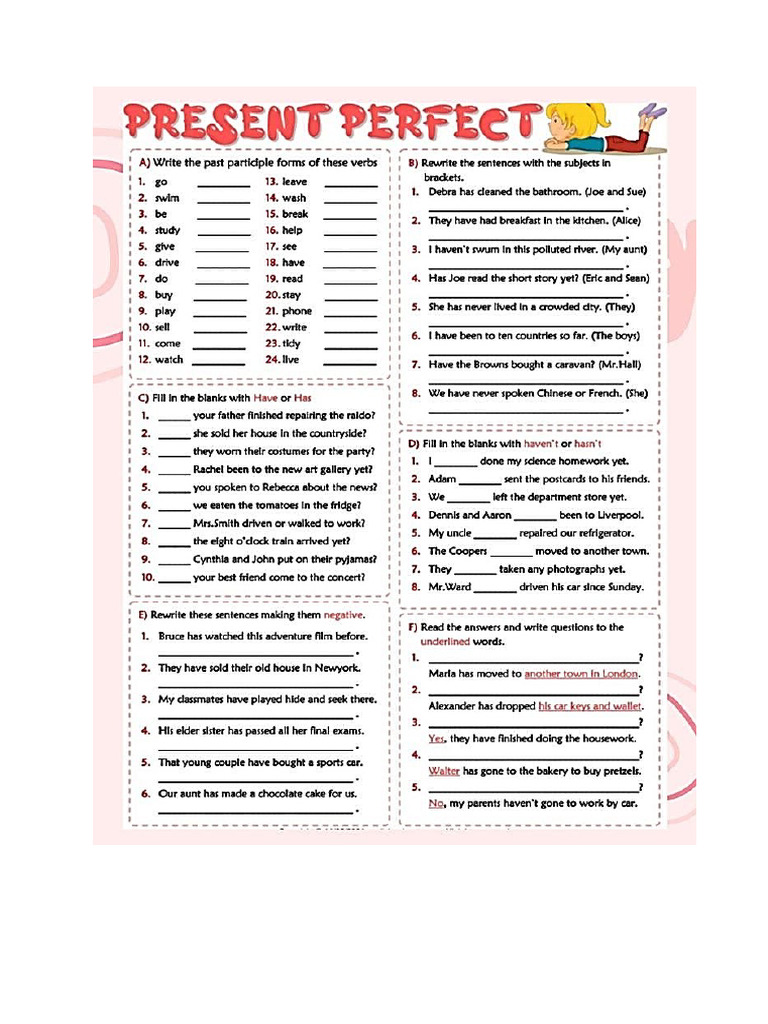 Worksheet Perfect Tense | PDF