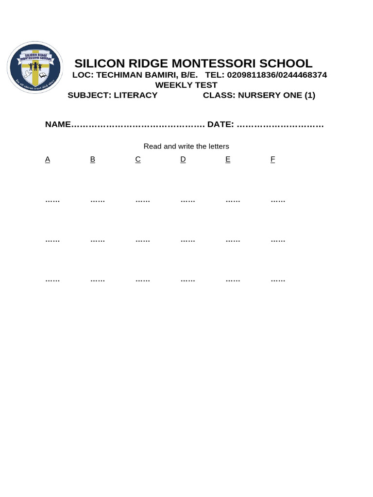 Silicon Ridge Montessori School | PDF