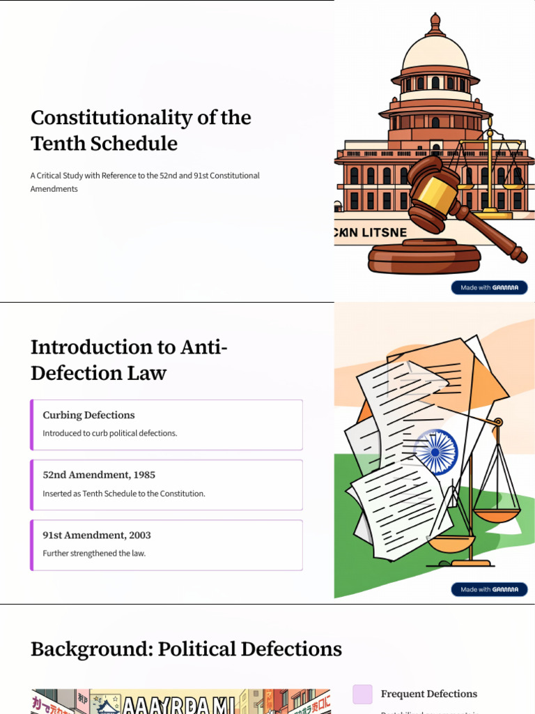 Constitutionality of The Tenth Schedule | PDF | Political Science ...