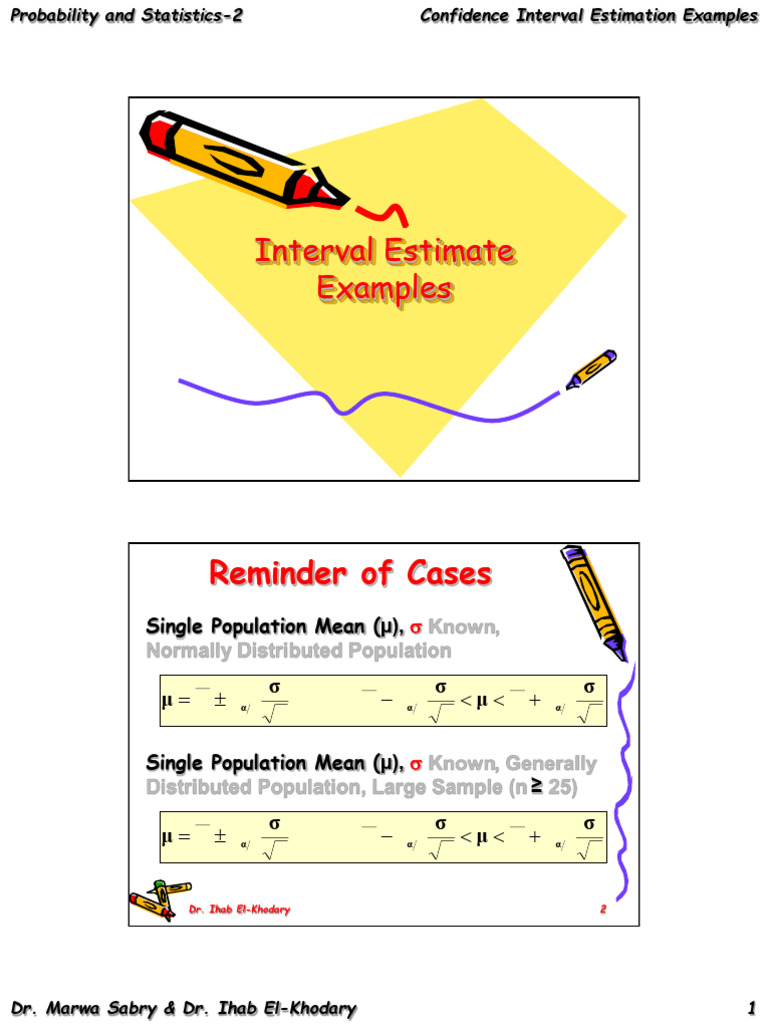Interval Estimate Examples | PDF | Standard Deviation | Confidence Interval