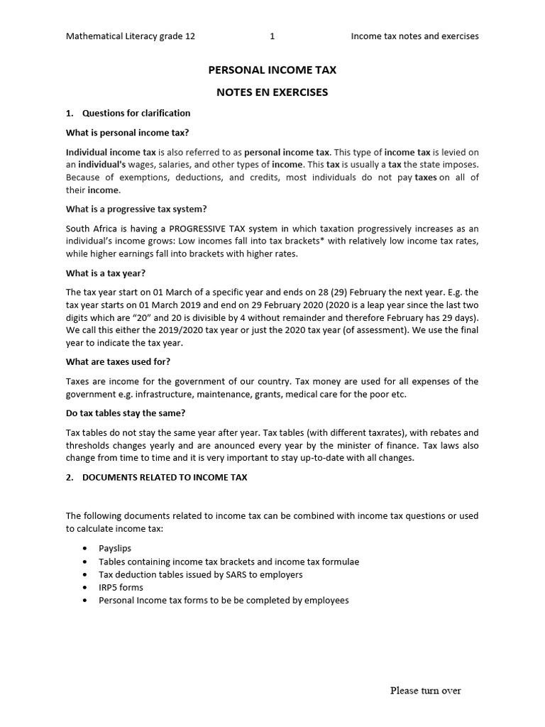 Income Tax Note and Activities | PDF | Taxes | Income Tax