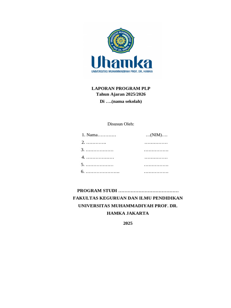 Template Laporan PLP Ta. 2025 - 2026 | PDF
