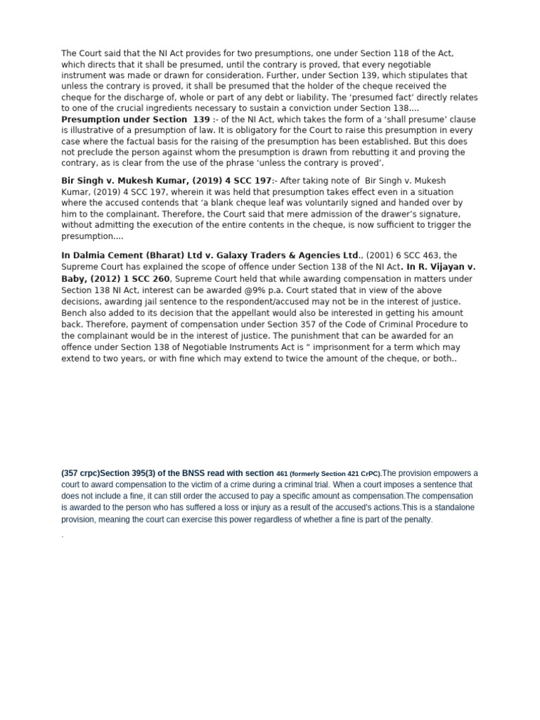 Landmark Judgments 138 Ni Act | PDF | Political Law | Misconduct