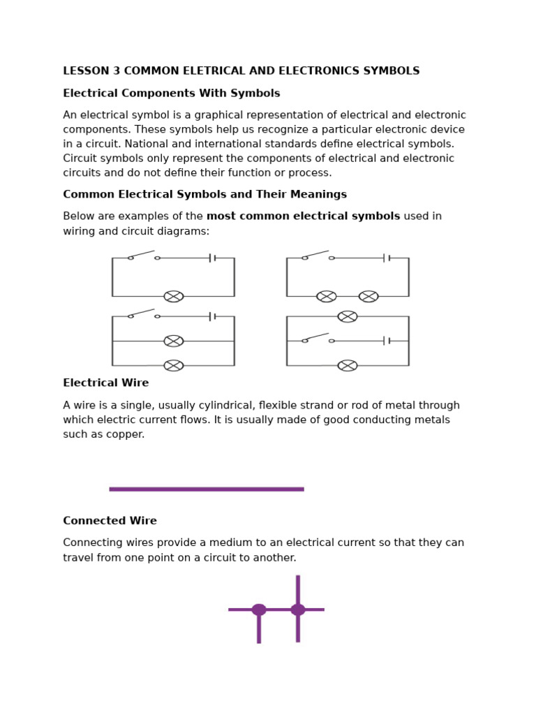 Basic Electrical Symbols | PDF | Voltage | Capacitor