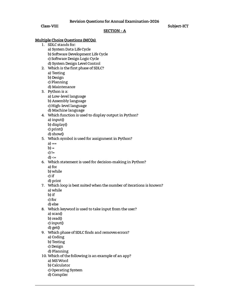 AEICT Revision SheetClass 8 | PDF | Control Flow | Computer Engineering
