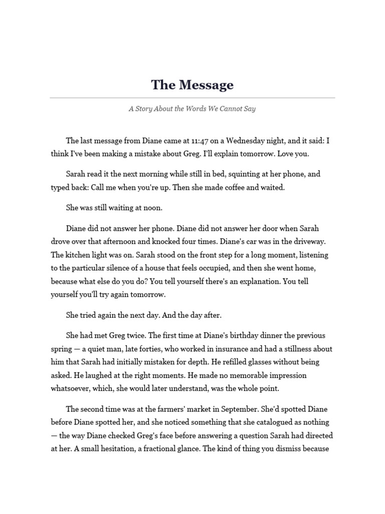 The Message | PDF