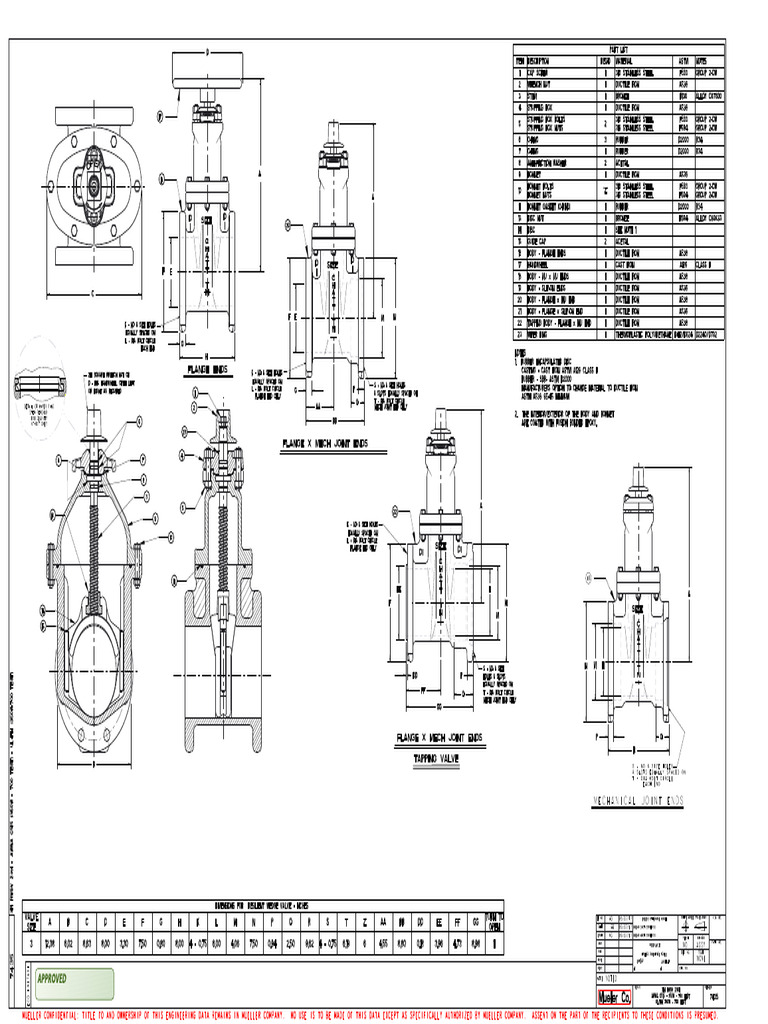 Mueller Gate Valve 3inch 7225 Rev B Web | PDF